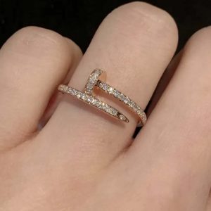 Cartier Juste Un Clou Pure 18K Yellow Gold Ring with Diamonds