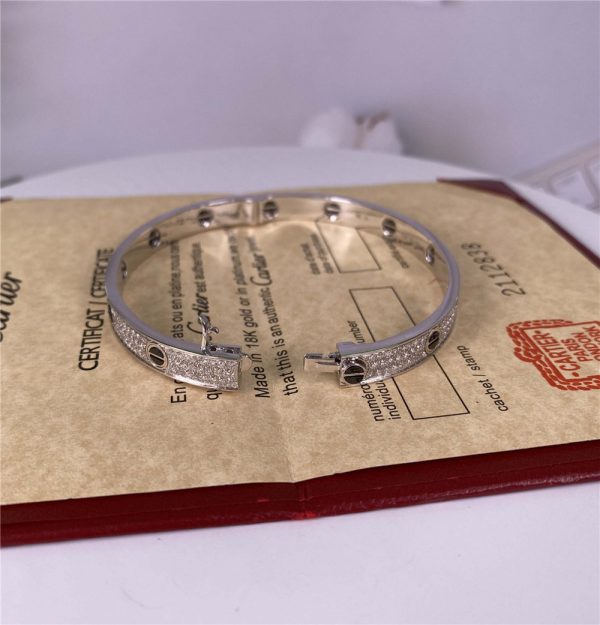 Cartier Love Bracelet Pure 18K White Gold, Diamond Paved Ceramic