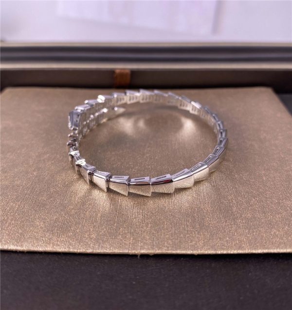Serpenti Pure 18K White Gold Bracelet with Diamonds