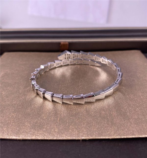 Serpenti Pure 18K White Gold Bracelet with Diamonds
