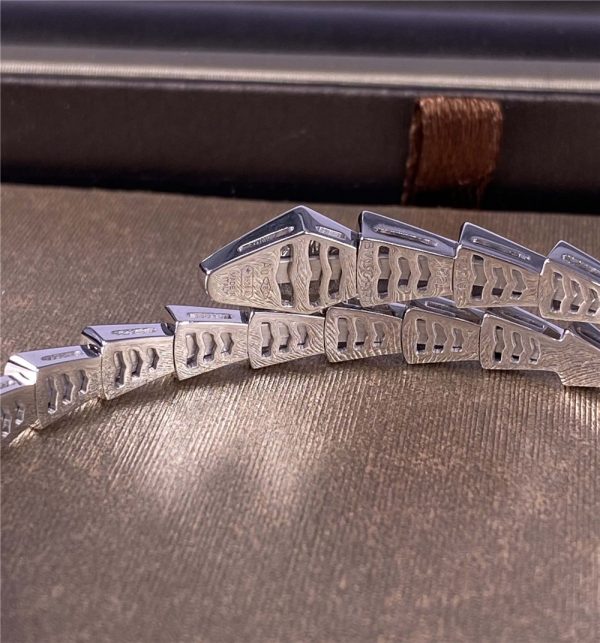 Serpenti Pure 18K White Gold Bracelet with Diamonds