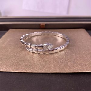 Serpenti Pure 18K White Gold Bracelet with Diamonds