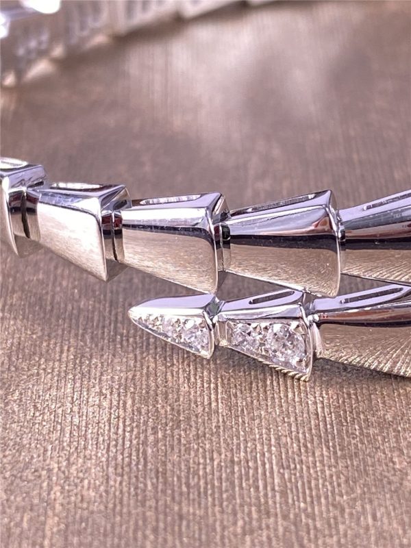 Serpenti Pure 18K White Gold Bracelet with Diamonds