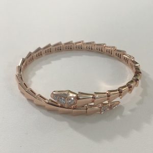 Bulgari Serpenti Viper Solid 18K Yellow Gold bracelet Demipavé Diamonds Bulgari Serpenti Viper Solid 18K Yellow Gold bracelet Demipavé Diamonds