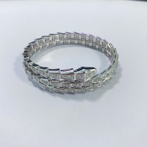 Bulgari Serpenti Viper Two Coil 18K White Gold Bracelet Pavé Diamonds Bulgari Serpenti Viper Two Coil 18K White Gold Bracelet Pavé Diamonds