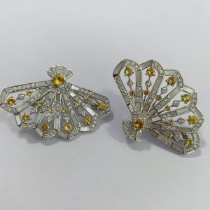 Solid 18K Gold Earring Diamonds