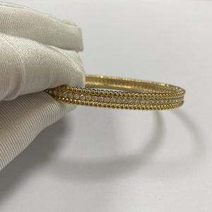 VCA Perlee Solid 18K Yellow Gold Bracelet Paved Diamonds VCA Perlee Solid 18K Yellow Gold Bracelet Paved Diamonds