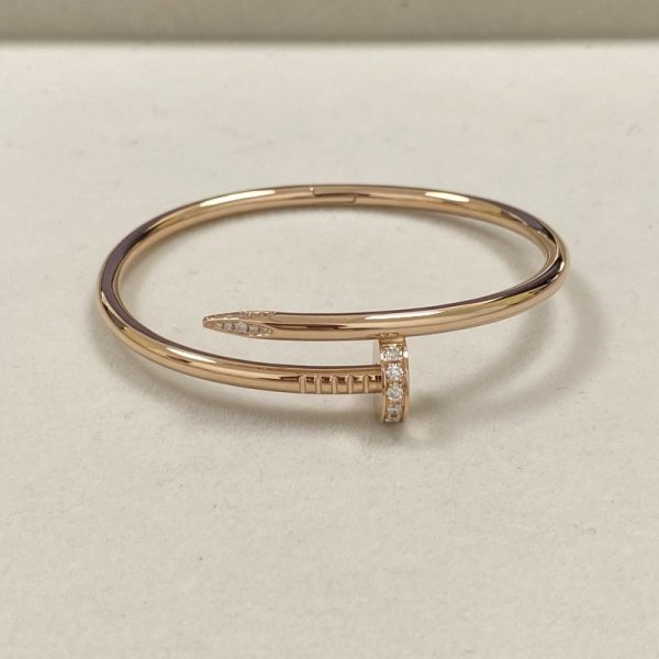 Classic Cartier Juste Un Clou Bracelet 18K Rose Gold Diamonds