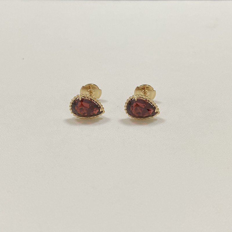 Replica Boucheron Serpent Boheme Ear Studs S Motif 18K Yellow Gold Garnets