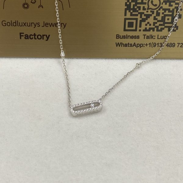 Low Price Messika Move Uno Necklace 18K White Gold Pave Diamond 4708